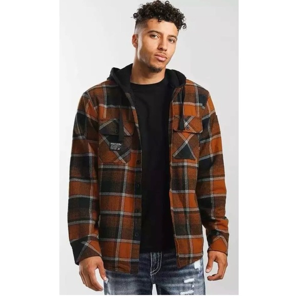 Howitzer Style Men's Flannel Hooded Shacket ARTILLERY Military Grunt Biker - Picture 8 of 17